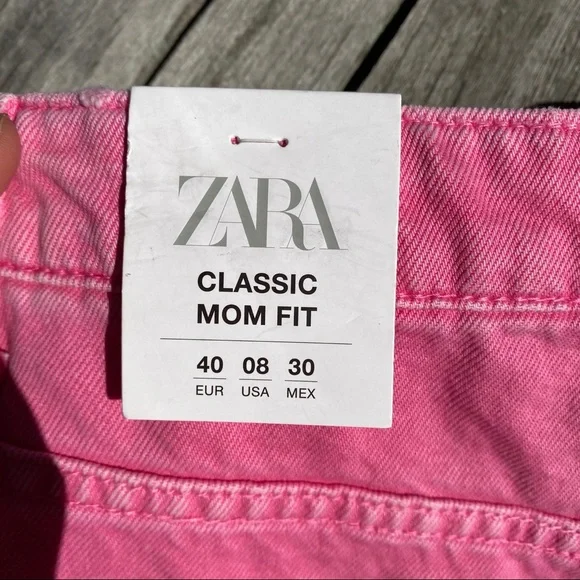 💗 ZARA PINK HIGH WAIST CLASSIC MOM JEAN SHORTS! - Picture 9 of 13